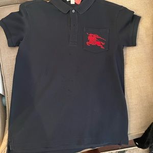 Blue Burberry polo shirt